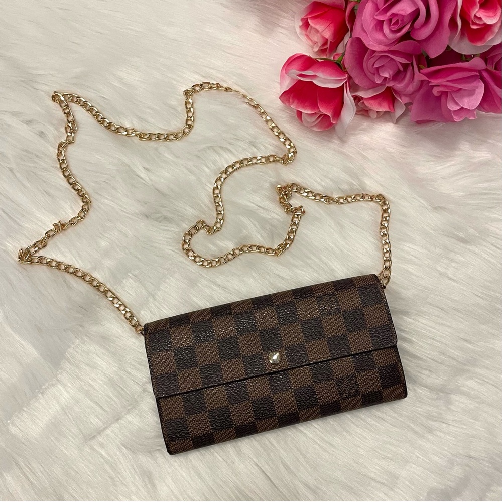 Louis Vuitton Brown Checkered Crossbody Bag